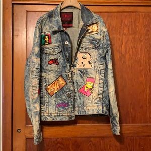Denim jacket with patches